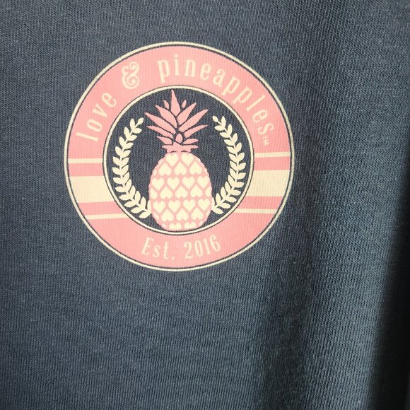 Love & Pineapples Blue Pink Short Sleeve Forever Loyal Patriotic Dog  T-shirt XL - Picture 3 of 4